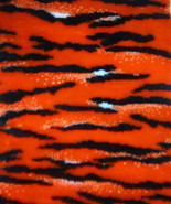 Искусственный мех тигр оранжевый+чёрный+белый (9 мм) 