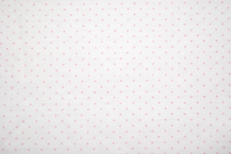  Интерлок с рисунком 40/1  Горошки розовые на фоне экрю 