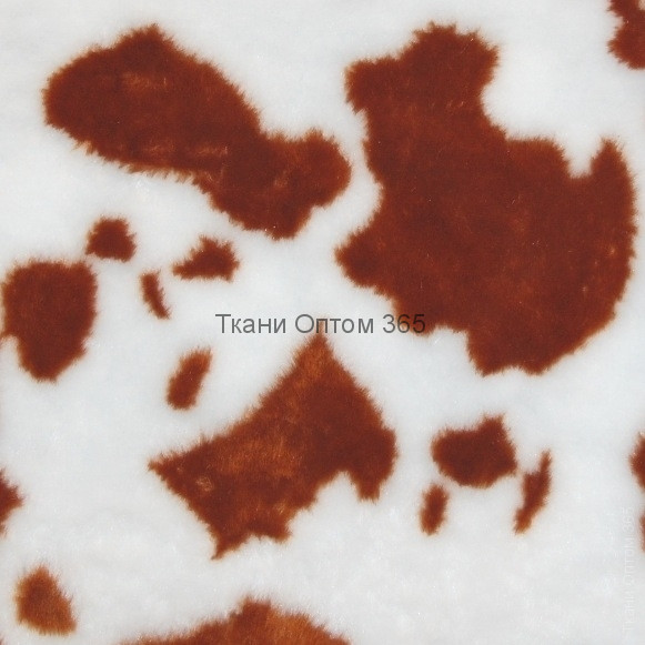 Искусственный мех телёнок белый+рыжий (14 мм) 