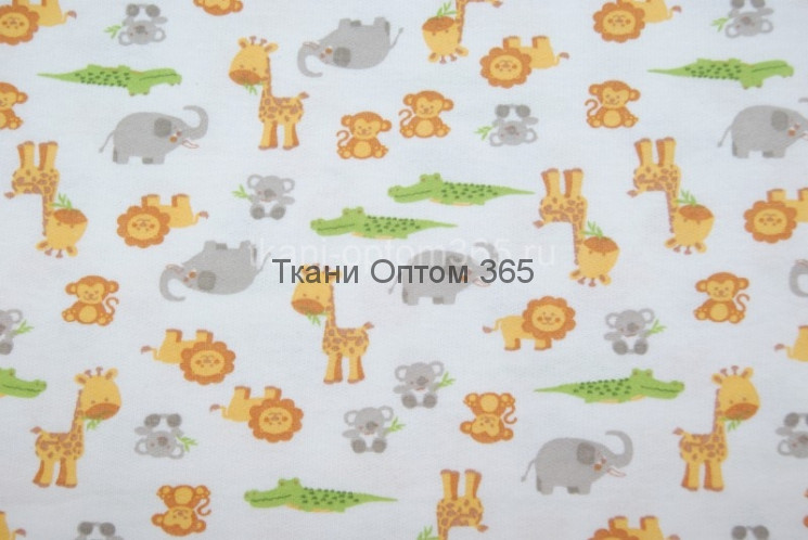  Футер 2-х нитка с рис. с/н  Животные на белом фоне 