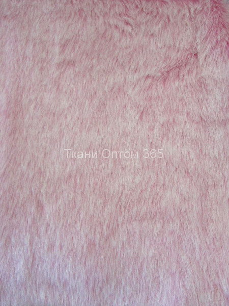 Мех средневорсовый  розовый  с белыми кончиками  