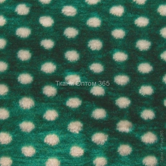 Искусственный мех горох зелёный+белый (14 мм) 