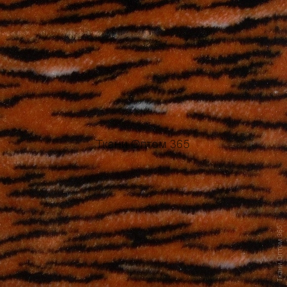 Искусственный мех тигр тёмно-бежевый+чёрный+белый (14 мм) 