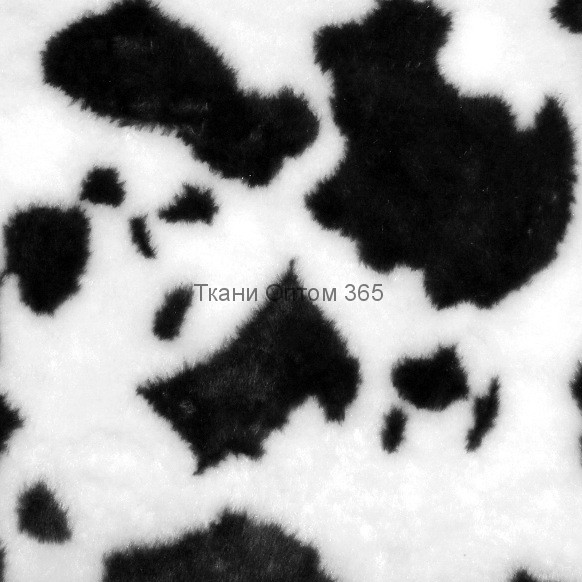 Искусственный мех телёнок белый+чёрный (14 мм) 