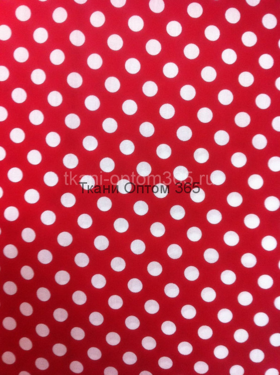Хлопок принт белый на красном 