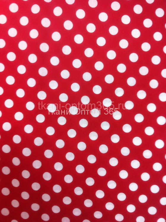 Хлопок принт белый на красном 