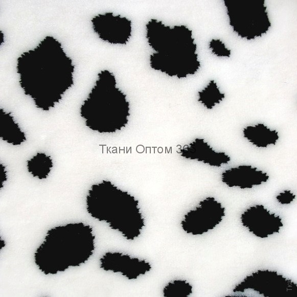 Искусственный мех далматин белый+чёрный (14 мм) 