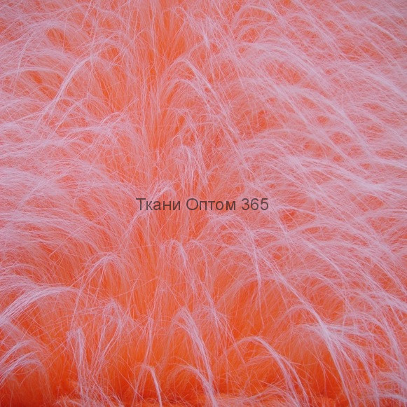 Искусственный мех оранжевый с белым ворсом  ИД-223 