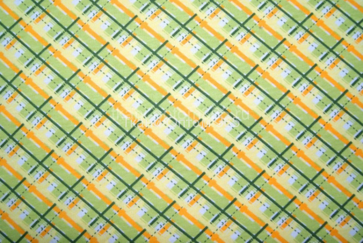  Футер 2-х нитка с рис. с/н  Клетка салатовая 