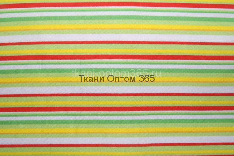  Футер 2-х нитка с рис. с/н Полоска желтая+салат+красная 