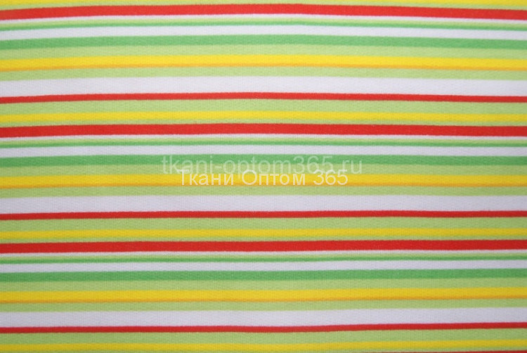  Футер 2-х нитка с рис. с/н Полоска желтая+салат+красная 