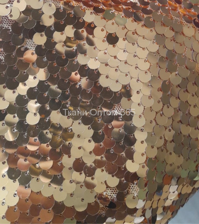 Ткань сетка с пайетками (1.8см) Золото 