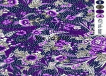 Кулирка набивная рулон Фиолетовые цветы на темном в горошек КН-02с2  