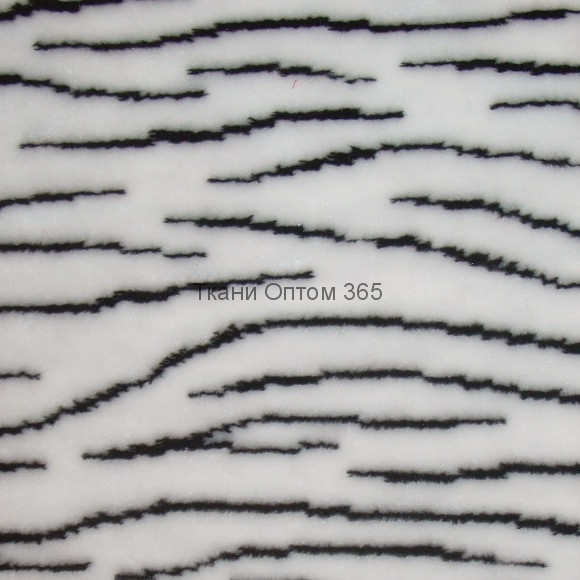 Искусственный мех тигр белый мелкая полоска ИЖН313-В1 (9 мм) 