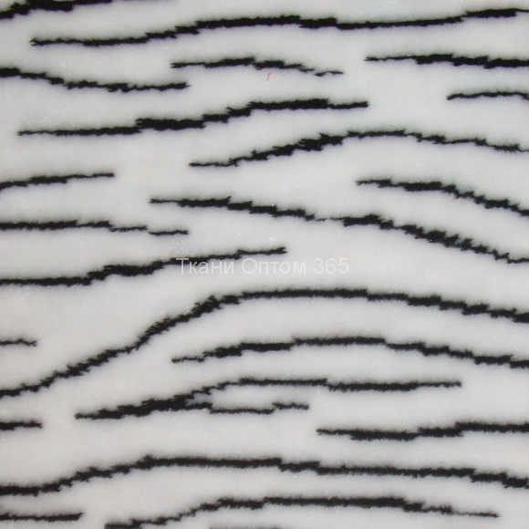 Искусственный мех тигр белый мелкая полоска ИЖН313-В1 (9 мм) 