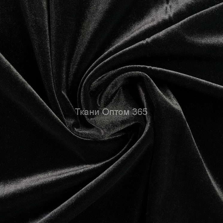 Бархат стрейч  черный 